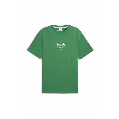 Afbeelding van Puma Porsche Legacy Lifestyle Graphic Tshirt print, Heren, Maat: XL, Archive green