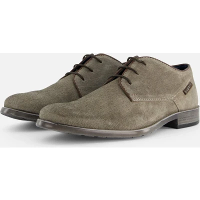 Afbeelding van bugatti Licio ECO Veterschoenen, Heren, Maat: 40, Taupe Veloursleer