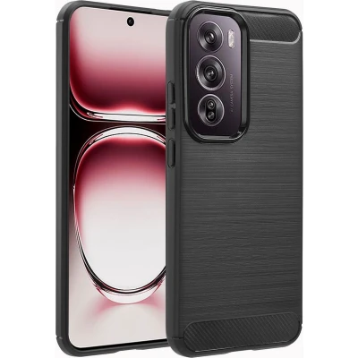 Afbeelding van imoshion Hoesje Geschikt voor Oppo Reno 12 Pro Siliconen Brushed Backcover Zwart