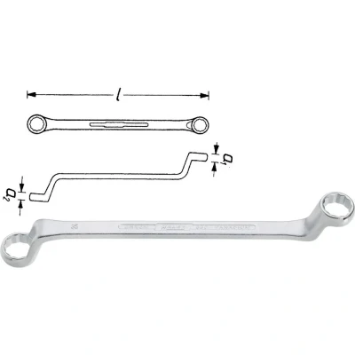 Afbeelding van HAZET 630 27X32 Tweezijdige ringsleutel 365 Chroom vanadium staal
