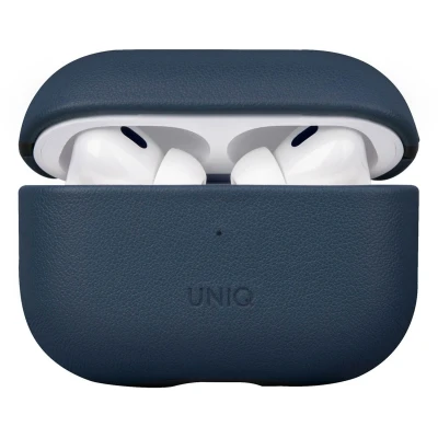 Afbeelding van Uniq Hoesje Geschikt voor AirPods Pro 2 Terra echt lederen Case blauw