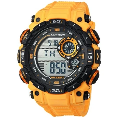 Afbeelding van Armitron 40/8397 Digitaal chronograaf sporthorloge met harsband voor heren, Zwarte Camouflage, riem