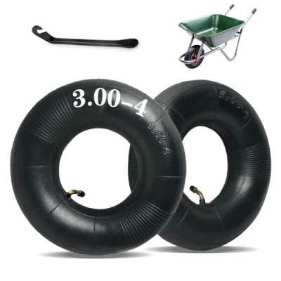 Afbeelding van Mtlhbcg Set van 2 binnenbanden voor kruiwagen, 3.00 4, reserveband luchtwiel met sterk draagvermogen, gebogen ventielstang grasmaaier, handwagen