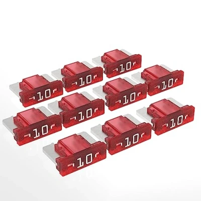 Afbeelding van AUPROTEC Mini LP platte zekeringen 2A 30A auto steekzekering keuze: 10A ampère rood, 10 stuks