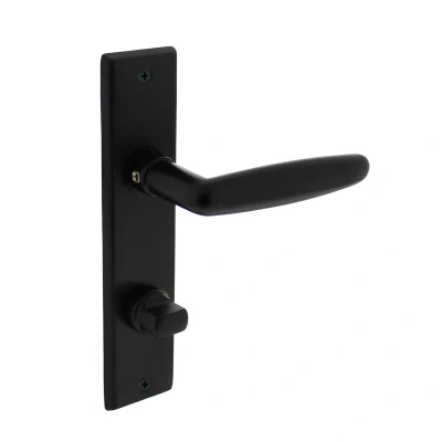 Afbeelding van Intersteel Deurkruk Sophie met schild 181x41x7mm WC63/8mm mat zwart