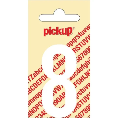 Afbeelding van Pickup Plakcijfer Nobel 60 mm Wit 8