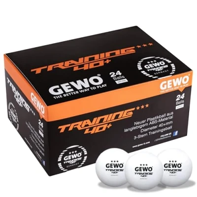 Afbeelding van Gewo Tafeltennisballen Training box van 24 3* Wit Ping Pong Ballen