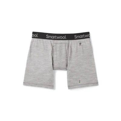 Afbeelding van Smartwool Merino Boxer Slip, Heren, Maat: Medium, Light gray heather