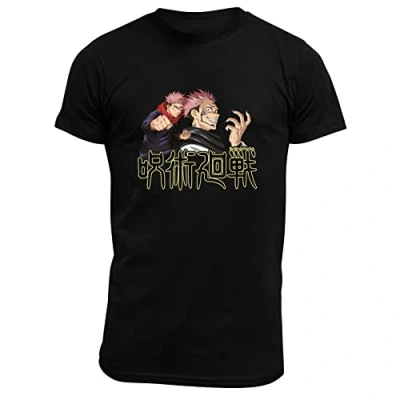 Afbeelding van ABYstyle Jujutsu Kaisen T shirt Itadori &amp; Sukuna, zwart.