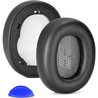 Afbeelding van Live 650 BTNC E65BTNC oorkussens van traagschuim, compatibel met JBL E65 / Duet NC/Live 650BTNC 660 hoofdtelefoon (zwart)