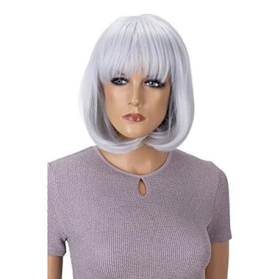 Afbeelding van CAISHA Bob Pruik Kort Haar Cosplay Theater Show Synthetische Vezel Hittebestendige Steil Lichtgrijs SH032j