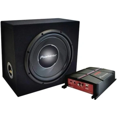 Afbeelding van Pioneer GXT 3730B subwoofer en versterker set, 30 cm in verzegelde behuizing 2 kanaals overbrugbare