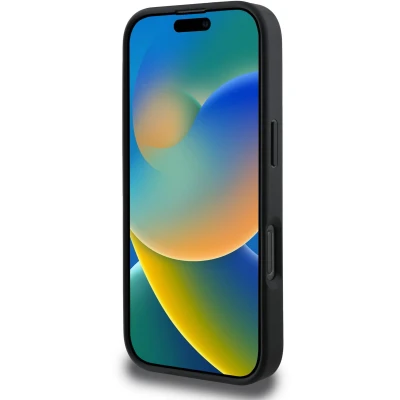Afbeelding van Guess 4G Bottom Stripe Hoesje Geschikt voor Apple iPhone 16 Pro Back Cover Zwart