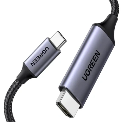 Afbeelding van UGREEN USB C naar HDMI kabel 4K 60Hz 18Gbps adapter Thunderbolt 4 3 Type 2.0 compatibel met MacBook Pro Air M3 M2 M1 iPad iPhone 16 Plus Max 15 Galaxy S24 S23 S22 (1 m)