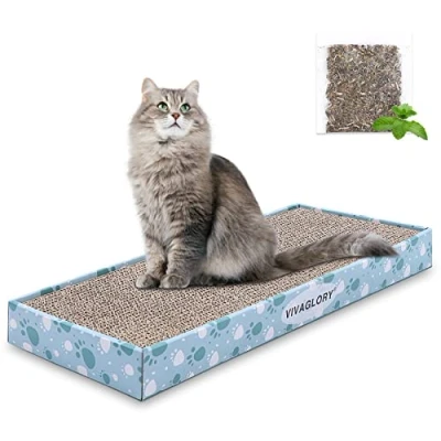 Afbeelding van Vivaglory Kattenkrabpaal van karton met omkeerbare box voor katten kattenmunt