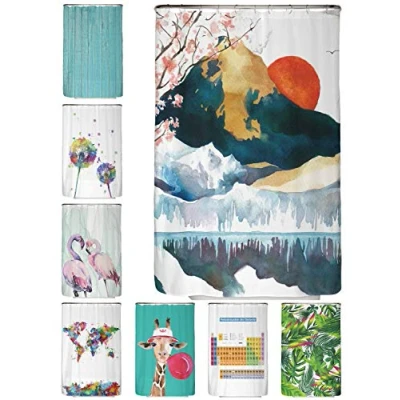 Afbeelding van Arteneur® Douchegordijn 120 x 200 cm douchegordijnen van dikke polyester stof, machinewasbaar, met anti vocht en waterdicht, incl. 12 gordijnhaken (Japan)