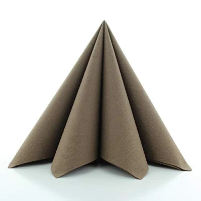 Afbeelding van Sovie HORECA Airlaid servetten 40x40 cm hoogwaardige wegwerpservetten extreem absorberend en stofachtig ideaal voor bruiloften feesten 50 stuks bruin