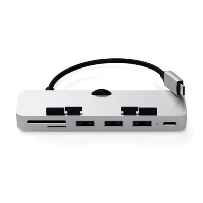 Afbeelding van Satechi USB C Hub Aluminium Clamp Pro zilver ST TCIMHS