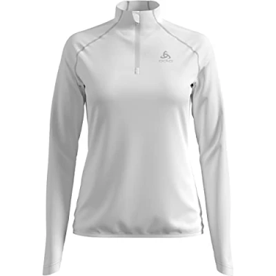 Afbeelding van Odlo Middenlaag Loopshirt Halve Rits BERRA LIGHT WIT Maat S