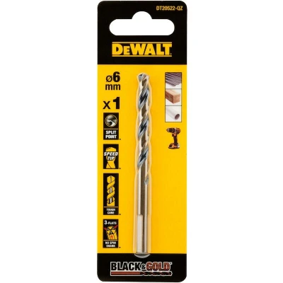 Image de DEWALT DT20522 QZ Foret métal noir et or 6mm