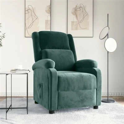 Image de vidaXL Fauteuil inclinable vert foncé velours373502