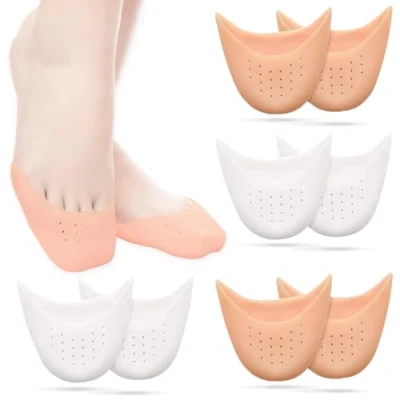 Afbeelding van Teenbeschermers, 4 Paar Siliconen Soft Gel Teenkapjes, Teenbescherming voor Ballet Puntschoenen Hoge Hak, Herbruikbaar, Antislip, Ademend, Voorkomt Wrijving, Hardlopen Unisex