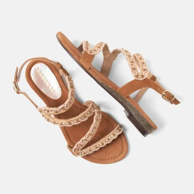 Afbeelding van Lazamani Sandalen Dames Suède Camila Cognac maat 38