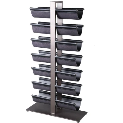 Afbeelding van PTMD Wijnrek Davitt 45x18x85 cm Leer Zwart