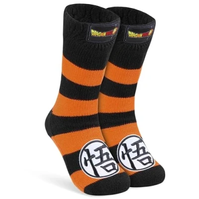 Afbeelding van Dragon Ball Z Pantoffels Sokken Tiener Jongens Antislip Cadeau Idee Anime Manga One Size 36 40, Zwart/Oranje