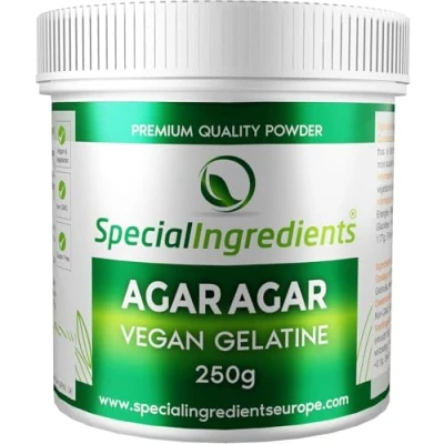 Afbeelding van Special Ingredients Agar Agar, gelatine poeder, geleermiddel en verdikkingsmiddel van plantaardige oorsprong, natuurlijk, hoge kwaliteit, veganistisch, 250 g