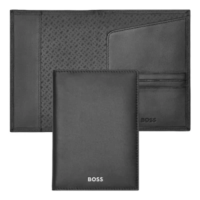 Afbeelding van HUGO BOSS Leren Identiteitskaarthoesje Classic Smooth Passport Case Black Zwart