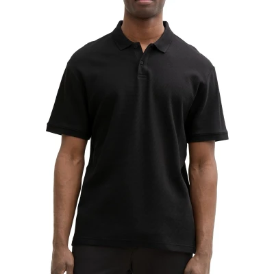 Afbeelding van Tom Tailor Denim Polo Korte mouw Heren L Zwart Katoen 1045600