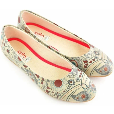 Afbeelding van GOBY Patroon Ballerinas Flats Hoge kwaliteit Handmade Meisjesprint Maat 41