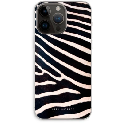Afbeelding van Case Company® hoesje geschikt voor iPhone 14 Pro Max Zebra Soft Cover Telefoonhoesje Bescherming aan alle Kanten en Schermrand
