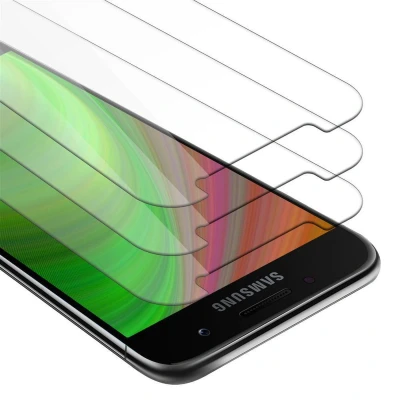 Afbeelding van Cadorabo 3x Screenprotector geschikt voor Samsung Galaxy A3 2017 Beschermende Pantser Film in KRISTALHELDER Getemperd (Tempered) Display beschermend glas 9H hardheid met 3D Touch