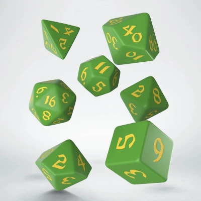 Afbeelding van Q Workshop Classic Runic RPG Dice Set: Green &amp; Yellow