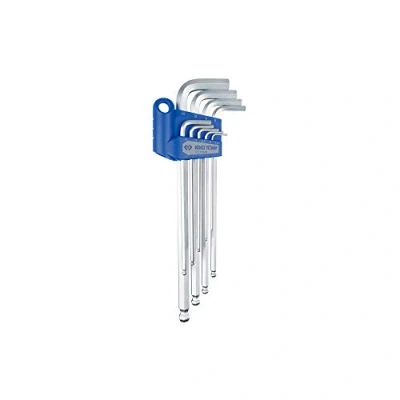Afbeelding van EXTRA LANGE ZESKANTIGE SLEUTELSET METRISCH MET BALPUNT 9 DLG 1,5 10 mm King Tony