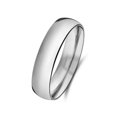 Afbeelding van Lucardi Dames Stalen Ring 5mm Staal Zilver 18 / 57 mm