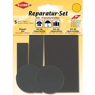Afbeelding van Kleiber 5 stuks zelfklevende nylon patches voor kledingreparatie, grijs