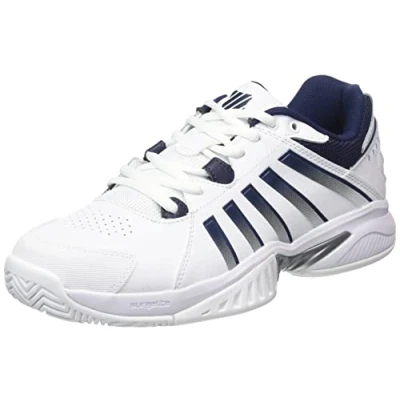 Afbeelding van K Swiss Performance Receiver V tennisschoenen voor heren, wit/pauwzilver, 38 EU, caban wit zilver, Hut, wit, zilverkleurig