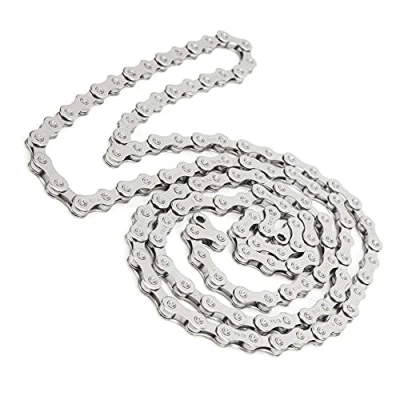 Afbeelding van Fietsketting 6/7/8 versnellingen, 116 schakels met variabele snelheid voor mountainbike, fiets, racefiets, roestvrij, 1/2 x 3/32 inch (zilver)