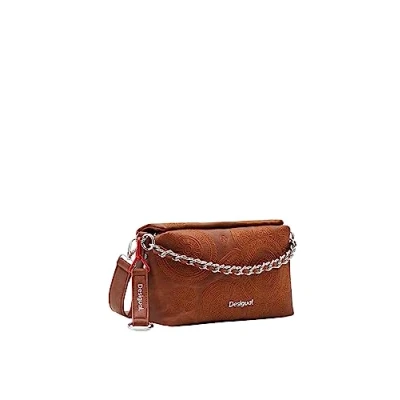 Afbeelding van Desigual Midsize HALF LOGO Handtas, Dames, Maat: One Size, Brown
