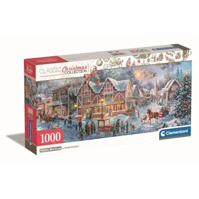 Afbeelding van Clementoni 39927 Panorama puzzel &quot;Getting Ready for Christmas&quot;, 1000 stukjes, compacte doos, inclusief poster, voor volwassenen van 14 tot 99 jaar, cadeau mannen/vrouwen, gemaakt in