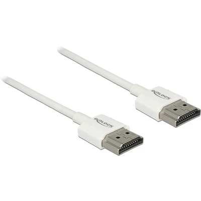 Afbeelding van Delock High Speed HDMI with ethernet kabel met male naar 4.5 m drievoudig afgeschermd wit 4K ondersteuning