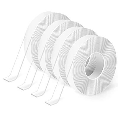 Afbeelding van Art3d Zeer sterk dubbelzijdig plakband (4 rollen van 3 meter), afneembaar, streepvrij, wasbaar, herbruikbaar, multifunctioneel zoals op tv te zien