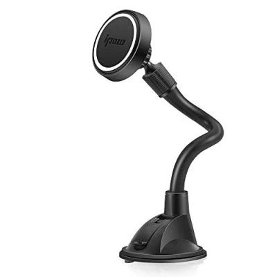Afbeelding van IPOW Telefoonhouder voor de auto, krachtig, magnetisch, met sterke zuignap, magneet telefoon, bevestiging aan voorruit/dashboard, compatibel GPS/smartphone universele iPhone XS/X/8 Plus