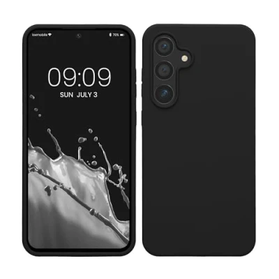 Afbeelding van kwmobile telefoonhoesje geschikt voor Samsung Galaxy S24 FE Hoesje met siliconen coating Smartphone case in zwart