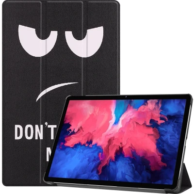 Afbeelding van iMoshion Tablet Hoes Geschikt voor Lenovo Tab P11 Plus / Design Trifold Bookcase Zwart Meerkleurig /Don&#039;t touch