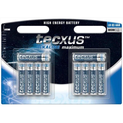 Afbeelding van Tecxus Alkaline Micro AAA batterij in een verpakking van 10
