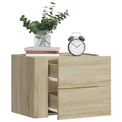 Afbeelding van vidaXL Nachtkastje wandgemonteerd 45x30x35 cm sonoma eikenkleurig